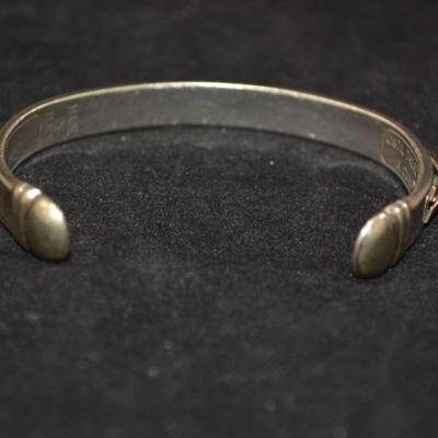 925 Sterling Breast Cancer Awareness Cuff Bracelet 18.2g