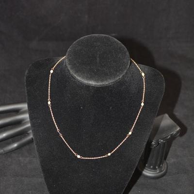 14K Gold Necklace with Pearls 16" 1.7g