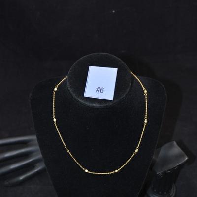 14K Gold Necklace with Pearls 16" 1.7g