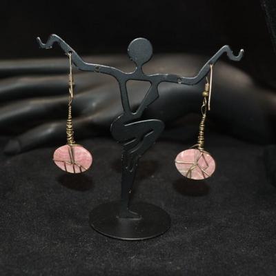 925 Sterling Box Chain w/ Matching 925 Rose Quartz Pendant & Earrings 18" - 24.9g