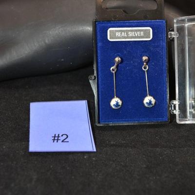 Vintage Sterling Delft Drop Earrings 1.1g