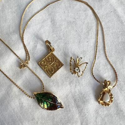 Delicate Gold Lockets, Leaf Necklaces Plus Earrings, Bracelets & More (P-RG)