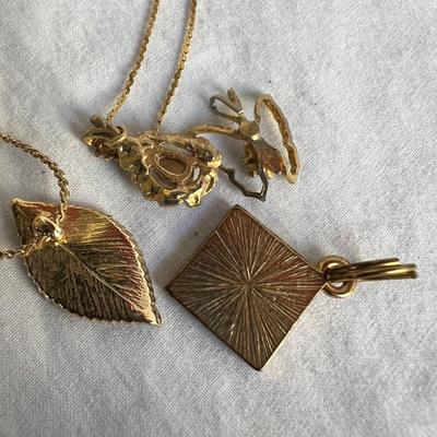 Delicate Gold Lockets, Leaf Necklaces Plus Earrings, Bracelets & More (P-RG)