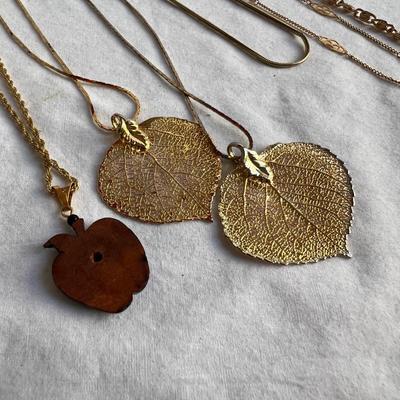 Delicate Gold Lockets, Leaf Necklaces Plus Earrings, Bracelets & More (P-RG)