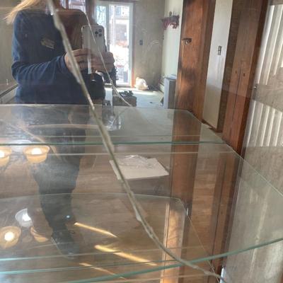Curved front glass curio cabinet