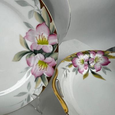 988 Noritake Hand Painted LARGE Lot Azalea Flowers Pattern China & Nippon