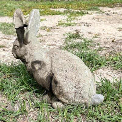 Heavy Solid Cement Garden Bunny ~ *Read Details