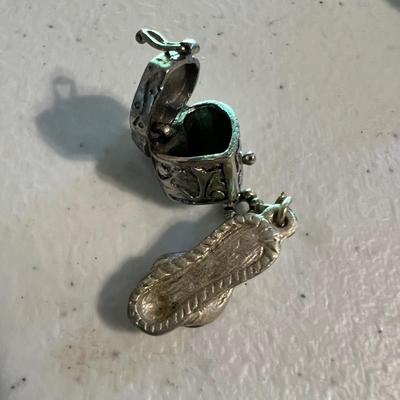 Heart Shaped 925 Locket Plus Charm Bracelets, Pewter Owl & More (P-RG)