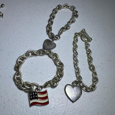 Heart Shaped 925 Locket Plus Charm Bracelets, Pewter Owl & More (P-RG)