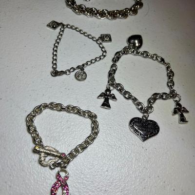Heart Shaped 925 Locket Plus Charm Bracelets, Pewter Owl & More (P-RG)