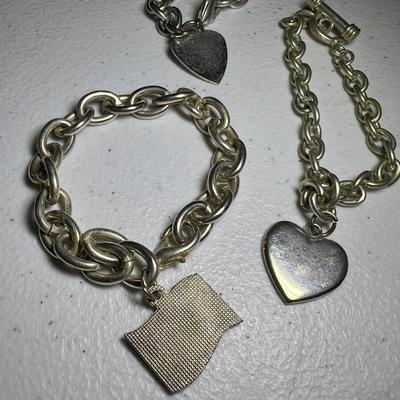 Heart Shaped 925 Locket Plus Charm Bracelets, Pewter Owl & More (P-RG)