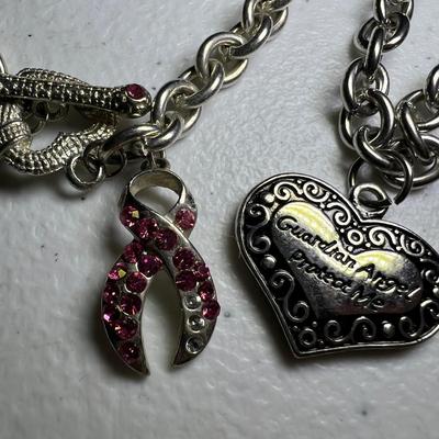 Heart Shaped 925 Locket Plus Charm Bracelets, Pewter Owl & More (P-RG)