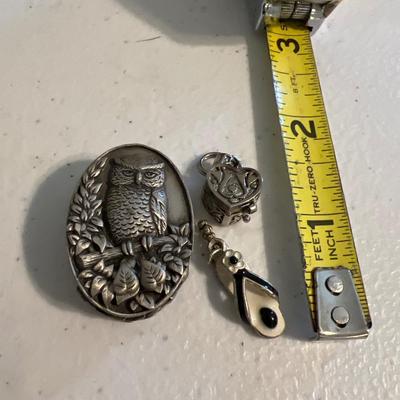 Heart Shaped 925 Locket Plus Charm Bracelets, Pewter Owl & More (P-RG)