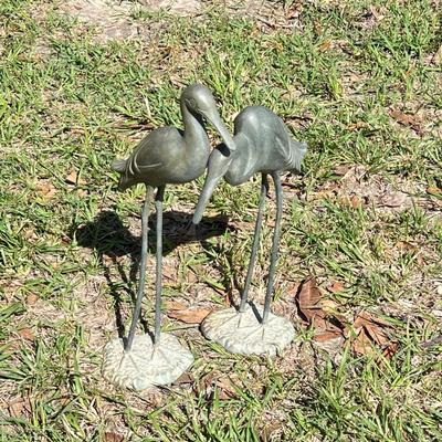 Pair (2) ~ Metal Bird Garden Statues