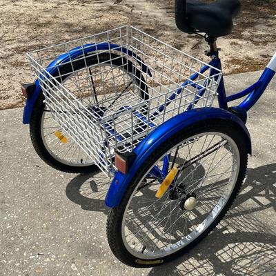 Ladies Blue Tricycle With Basket