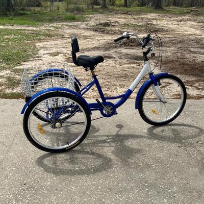 Ladies Blue Tricycle With Basket