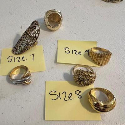 Gold Charm Bracelets, Rings & Clip-On Earrings (P-RG)