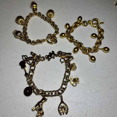Gold Charm Bracelets, Rings & Clip-On Earrings (P-RG)