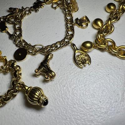 Gold Charm Bracelets, Rings & Clip-On Earrings (P-RG)