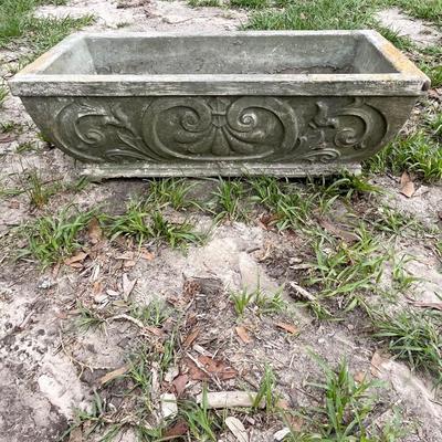 Pair (2) ~ Cement Rectangle Green Planters