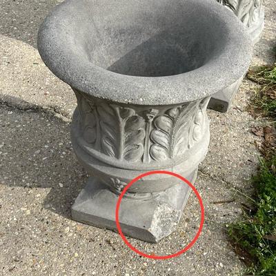 Pair (2) Cement Planters ~ *Read Details