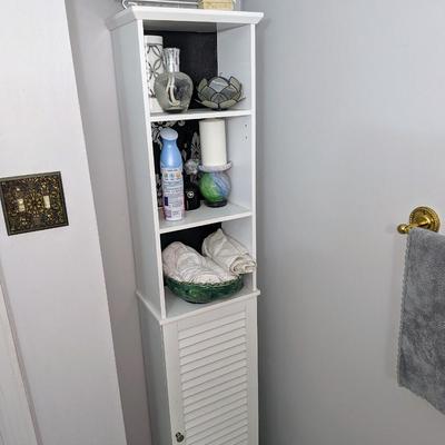 White tower shelving unit