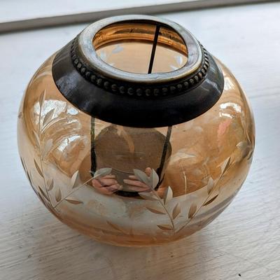 Art Tea Light Holder Gold Mercury Glass