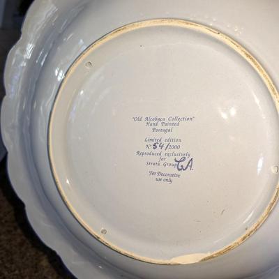Portuguese Hand Painted Bowl and Platter Set