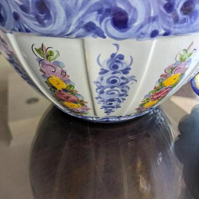 Portuguese Hand Painted Bowl and Platter Set
