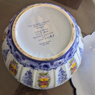 Portuguese Hand Painted Bowl and Platter Set