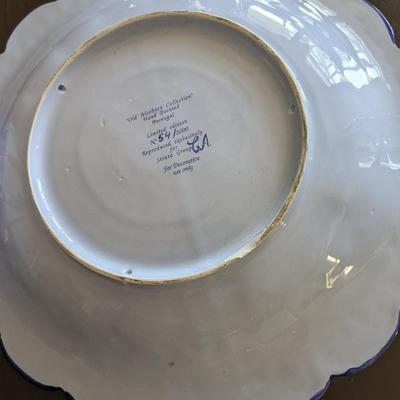Portuguese Hand Painted Bowl and Platter Set
