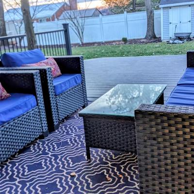 Outdoor Furniture Set (Couch, 2 Chairs and Table)