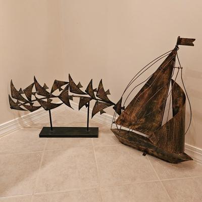 Metal Ship and Fish Art (BLR-DW)