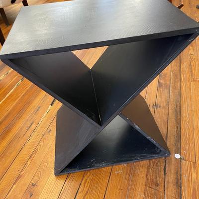 Black Cubby End Table