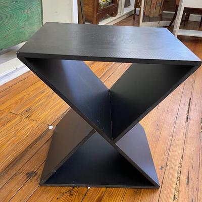 Black Cubby End Table