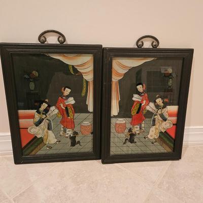 Pair of Framed Asian Prints (BLR-DW)