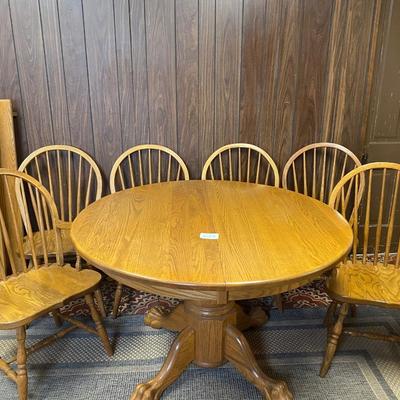 Oak wood Industries Table & 6 Chairs