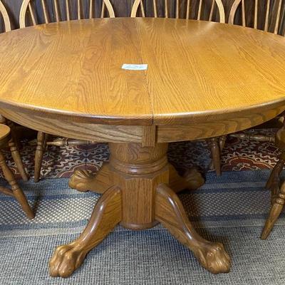 Oak wood Industries Table & 6 Chairs