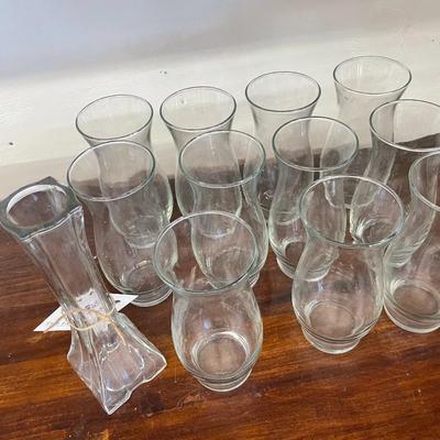 Set of Ten Glass Vases Lot