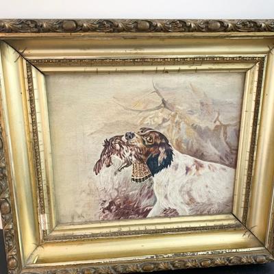 Antique Oil On Canvas - Signed J.M.Hudson - Bird Hunting Scene