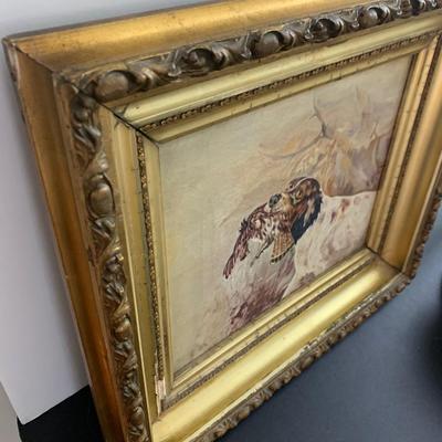 Antique Oil On Canvas - Signed J.M.Hudson - Bird Hunting Scene
