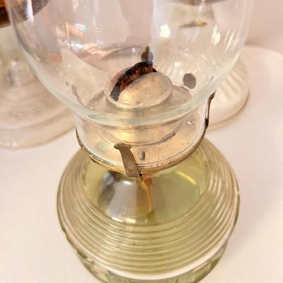 3 Antique Oil Lamps + Wicks