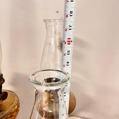 3 Antique Oil Lamps + Wicks