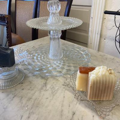 Set of Three Glass Display Plates (Handcrafted Soaps Included)
