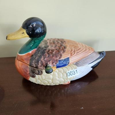 Duck Covered Bowl Soup Tureen with Ladle