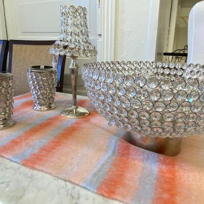 Crystal, Possibly Glass Bowl and Display Pieces