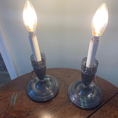 PAIR Electrified Candle Bases w/ Etched Glass Flutes