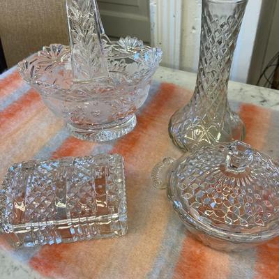 Set of Four Crystal (possibly Glass) Display Pieces