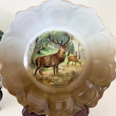 Vintage Bavarian Decorative Plates Deer & Game Bird