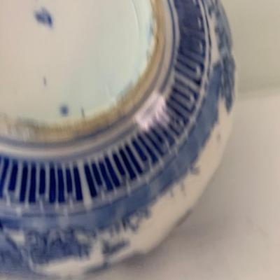 Heavy Antique Flow Blue Centerpiece Bowl